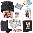 HP Sprocket Portable 2x3 Instant Color Photo Printer (Black Noir) Starter Bundle