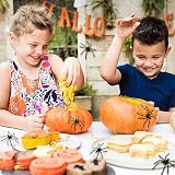 obqo 100 Pieces Halloween Spooky Black Plastic Spiders for Decorations view 4