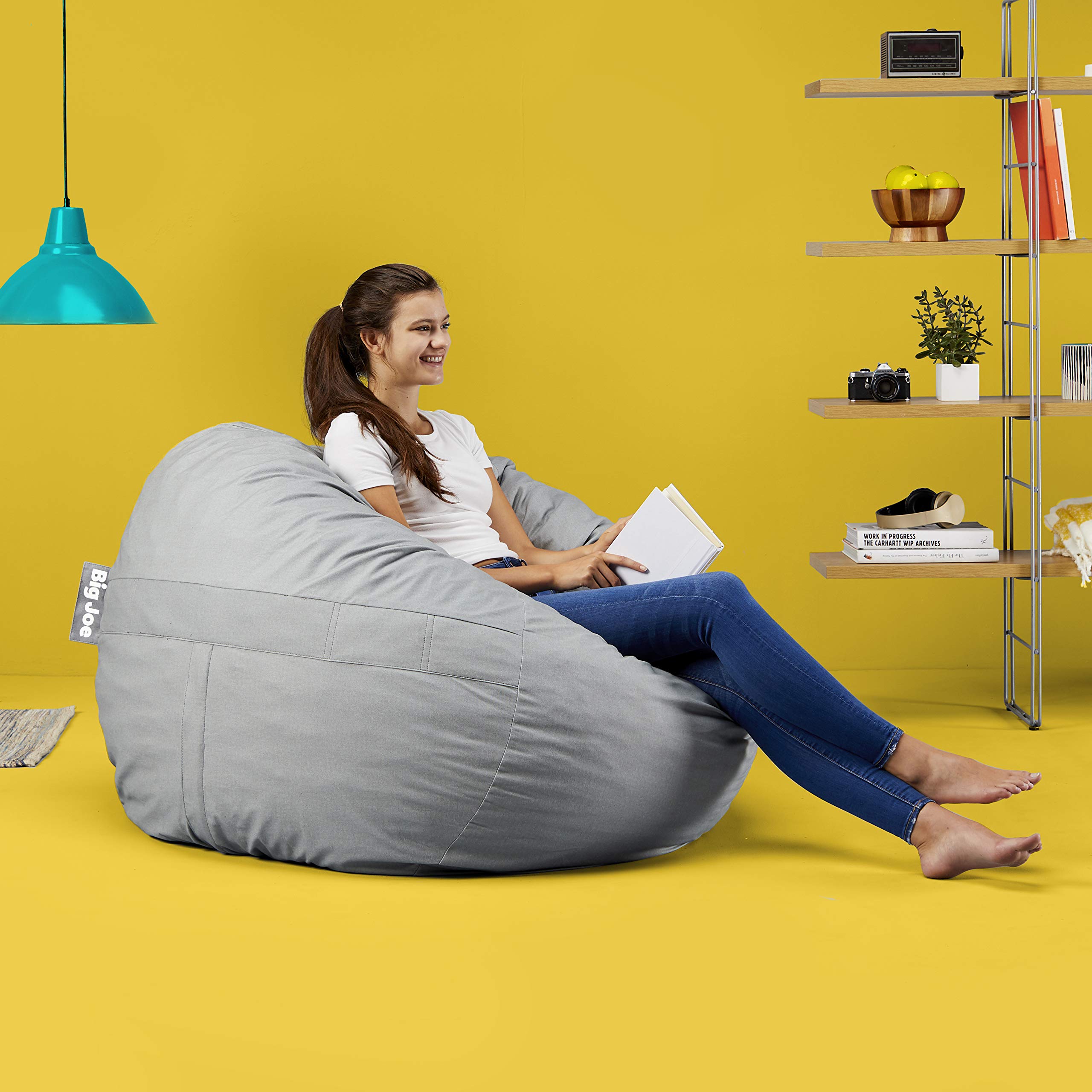 Big Joe 0010658LDS Large Fuf with Removable Washable Cover, Fog Lenox