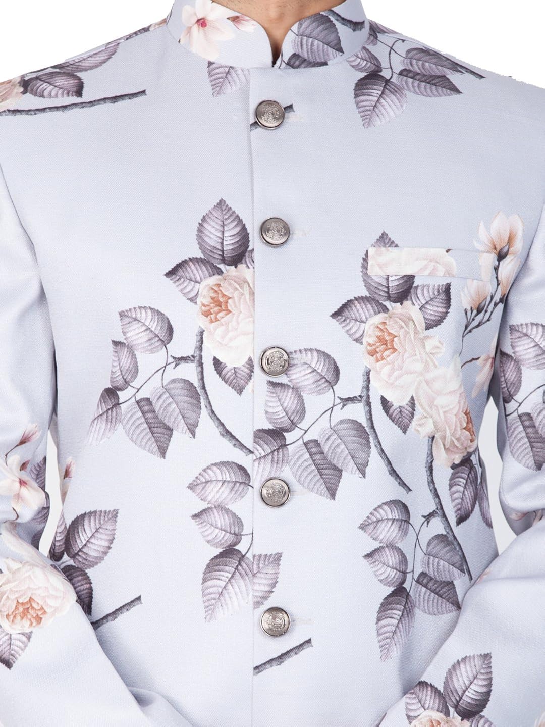 vastramay men cotton blend sherwani set (lavender grey_vasmsw015ncdbl)