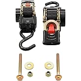 Camco Retractable Transom Tie Down Strap - Secures Your Boat While Traveling |Bolt-On Design |1,500 lb. Break Strength | Measures 1” W, 5 ½ ’ L |Durable & Corrosion Resistant Design - (50032)