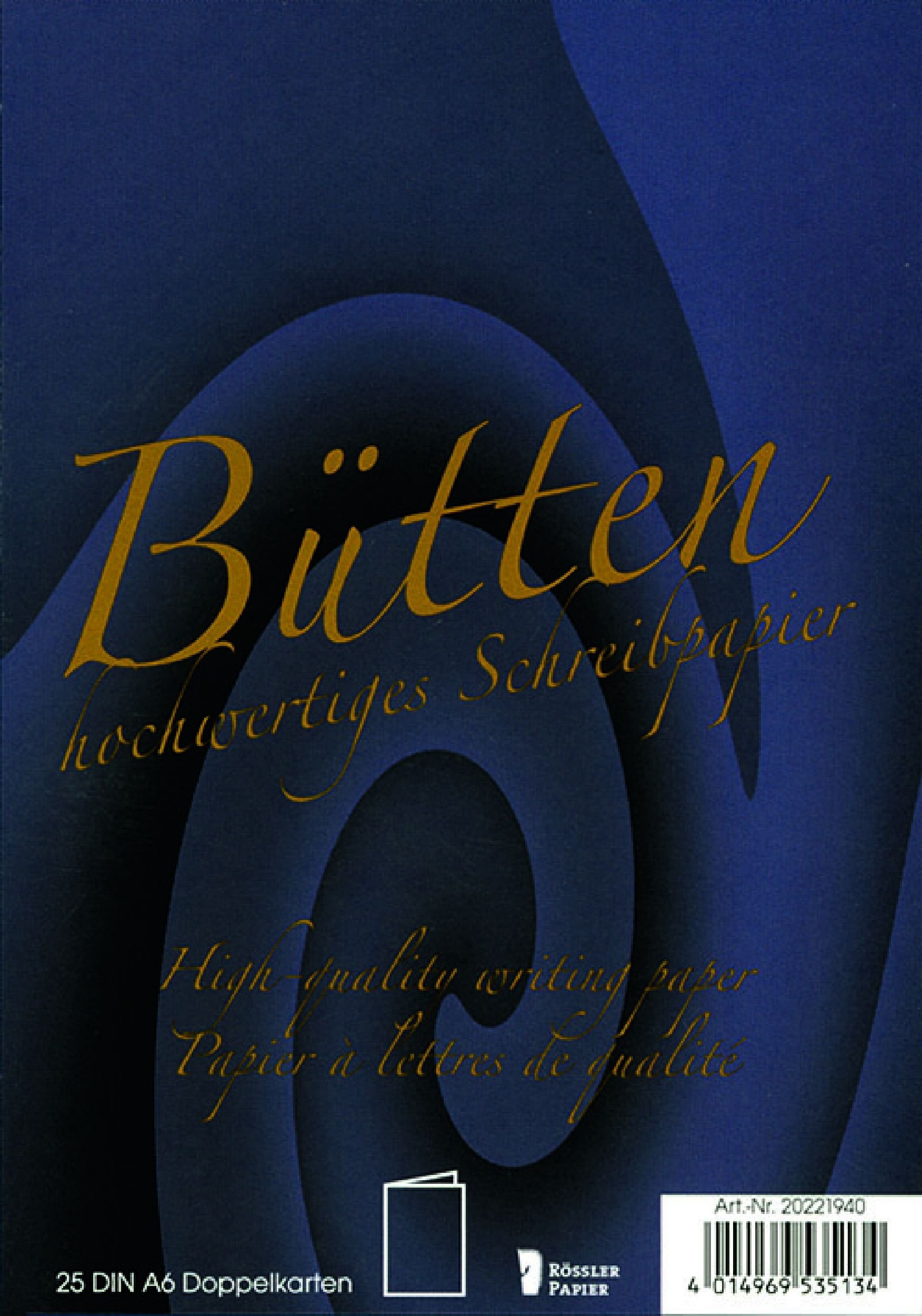 Rössler Papier 20221940 - Kaartenset A6, effen kleuren ivoor