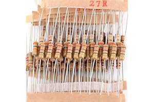 THSGIVINGSTORE 1000PCS Carbon Film Resistors Assortment Set, 100 Values 1 Ohm - 1M Ohm 5% 1/2W Resistor Assortment Kit, Including Assorted Ohm Resistors Pack for DIY Projects and Experiments