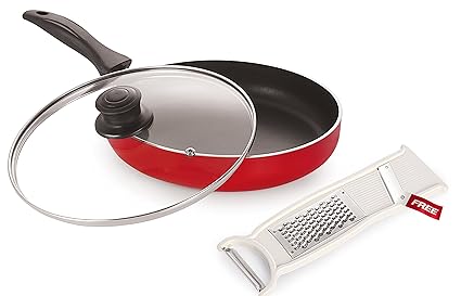 Nirlon Non-Stick Aluminium Cookware Set, 2-Pieces, Red/Black (3.2mm_Fp_3in1SLICER_3_3)