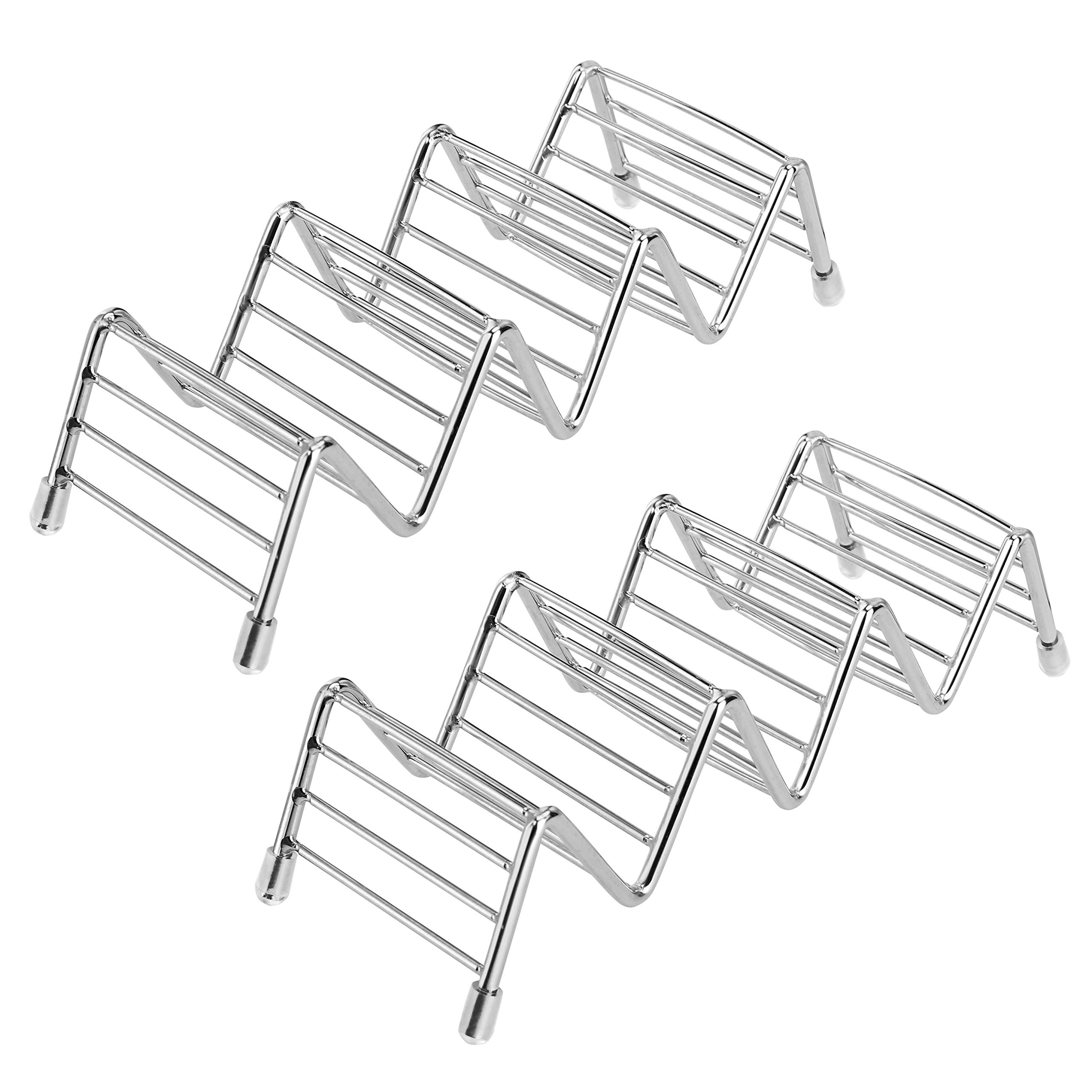 MengH-SHOP Taco Holder Stainless Steel Taco Holder Wave Shape Tools Kitchen Gadget for Hard or Soft Shell Tacos Hot Dog 2 Pieces