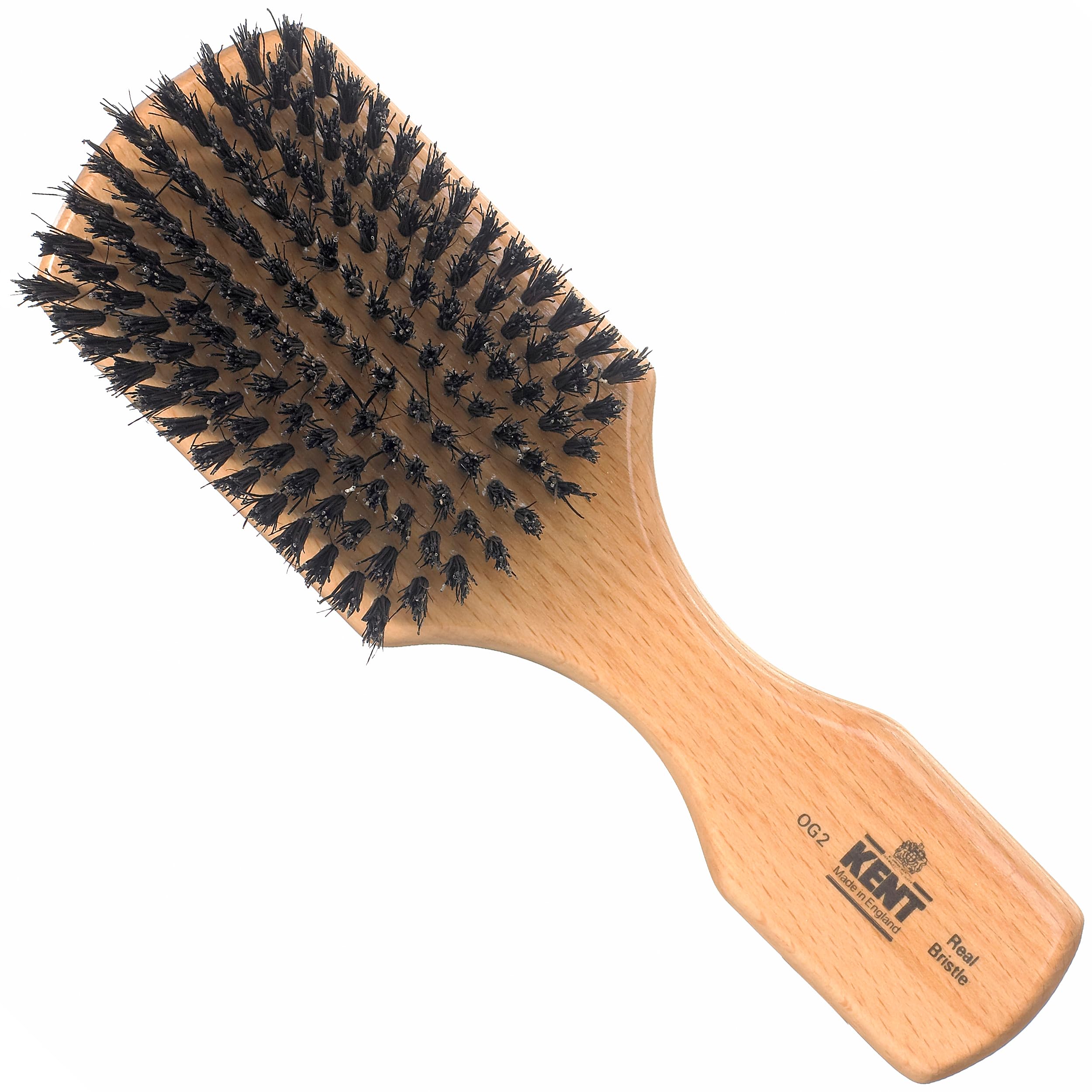 Kent Rectangular Club Handled Black Bristle Brush - OG2 (PACK OF 1)