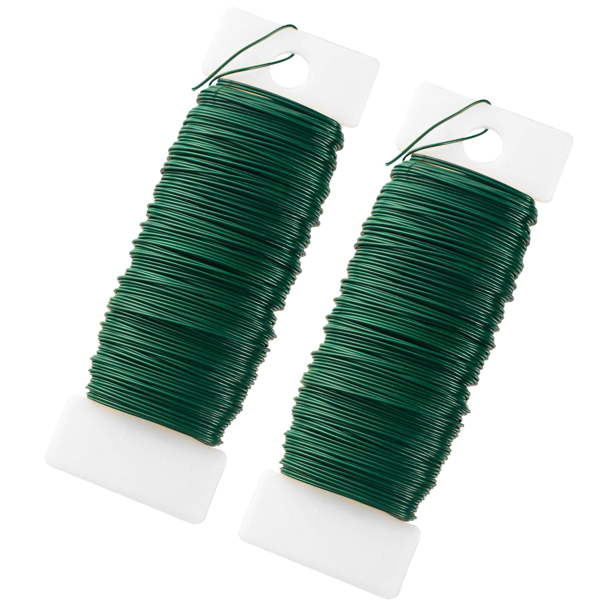 2 Rolls Florist Wire Green Floral Wires for Wreath Making, 35M Floristry Wires for Wreath Floral Bouquets, Christmas Wreath Making Supplies, 22 Gauge Green Crafting Wire for Wreaths Garland — image 1