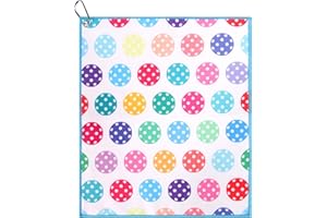 MILLIE ROSE DESIGNS Millie Rose Pickleball Towels in Fashionable Prints - Cute 15x17 inch Microfiber & Cotton Athletic Towels with Carabiner Clip - Pickleball Accessories, Pickleball Gifts (Colorful Pickle)