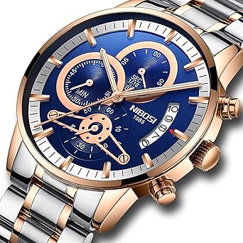 NIBOSI Mens Watches Luxury Fashion Casual Dress Chronograph Waterproof Military Quartz Wristwatches for Men Stainless Steel�