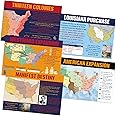 Pajean 5 Pcs American Expansion in Us History Posters Set American Expansion Poster USA Expansion Map Social Studies Classroom Decorations Study Material for Teacher Classroom History Decor