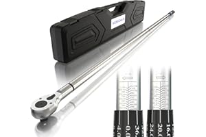 NEBICALS 1 Inch Drive Torque Wrench with 200-1200 ft lb / 271-1627 Nm/High hardness & strength/Long lifetime/Less effort for Off-road equipment/Truck/Motor homes/Drilling platform/Excavator