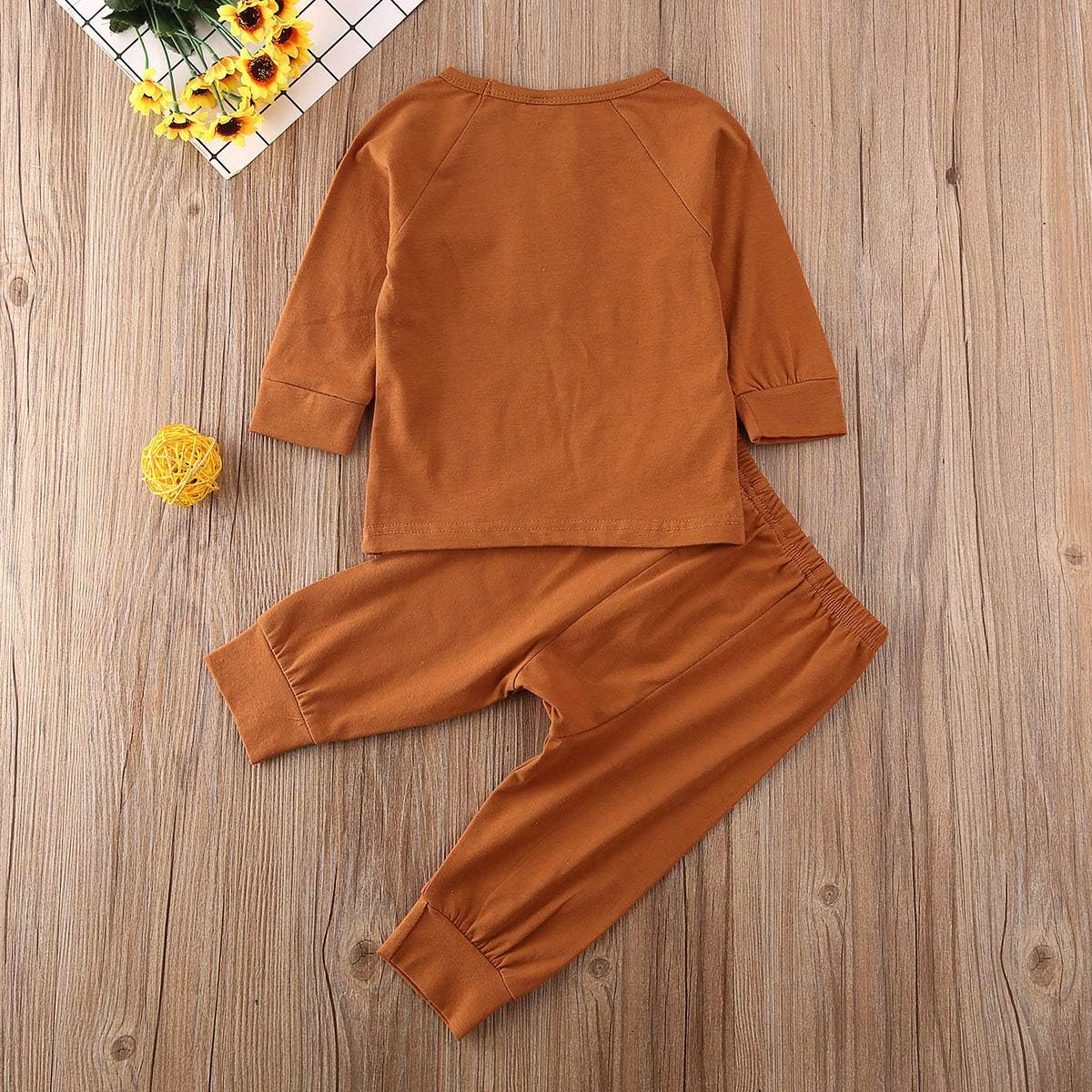 Baby Unisex Pajamas, Top with Pants Set 2 Piece Outfit, Organic Cotton Clothing Set for Infant Baby Boys Girls: Clothing