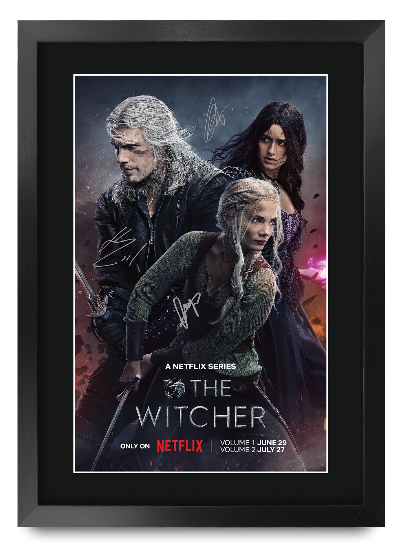 HWC Trading FR A3 The Witcher Gifts Printed Signed Autograph Poster for TV Memorabilia Fans - A3 Framed