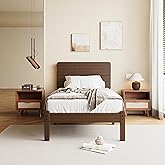 Cleaniago 14 Inch High Solid Bamboo Wood Twin XL Bed Frames with Headboard, Heavy Duty Metal Slat Support, No Box Spring Needed, Easy Assembly