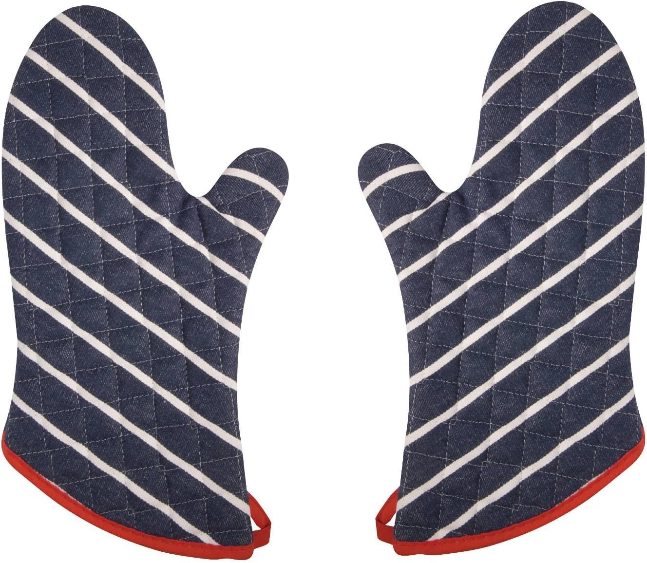 Now Designs Basic Oven Mitt, Butcher Stripe - 6.5 x 13 in | Set of 2