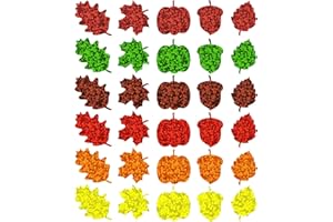 Alynta 600Pcs Fall Thanksgiving Stickers - Holographic Maple Leaf Stickers 1.2 Inch Autumn Label Sticker for Kids Adults Envelope Seals Cards Fall Thanksgiving Party Favor (Yellow Orange Brown Green)