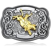 KOORASY Western Cowboy Belt Buckles Men Women, Rodeo Western Belt Buckle American Antique Cowgirl Jeans Accessory