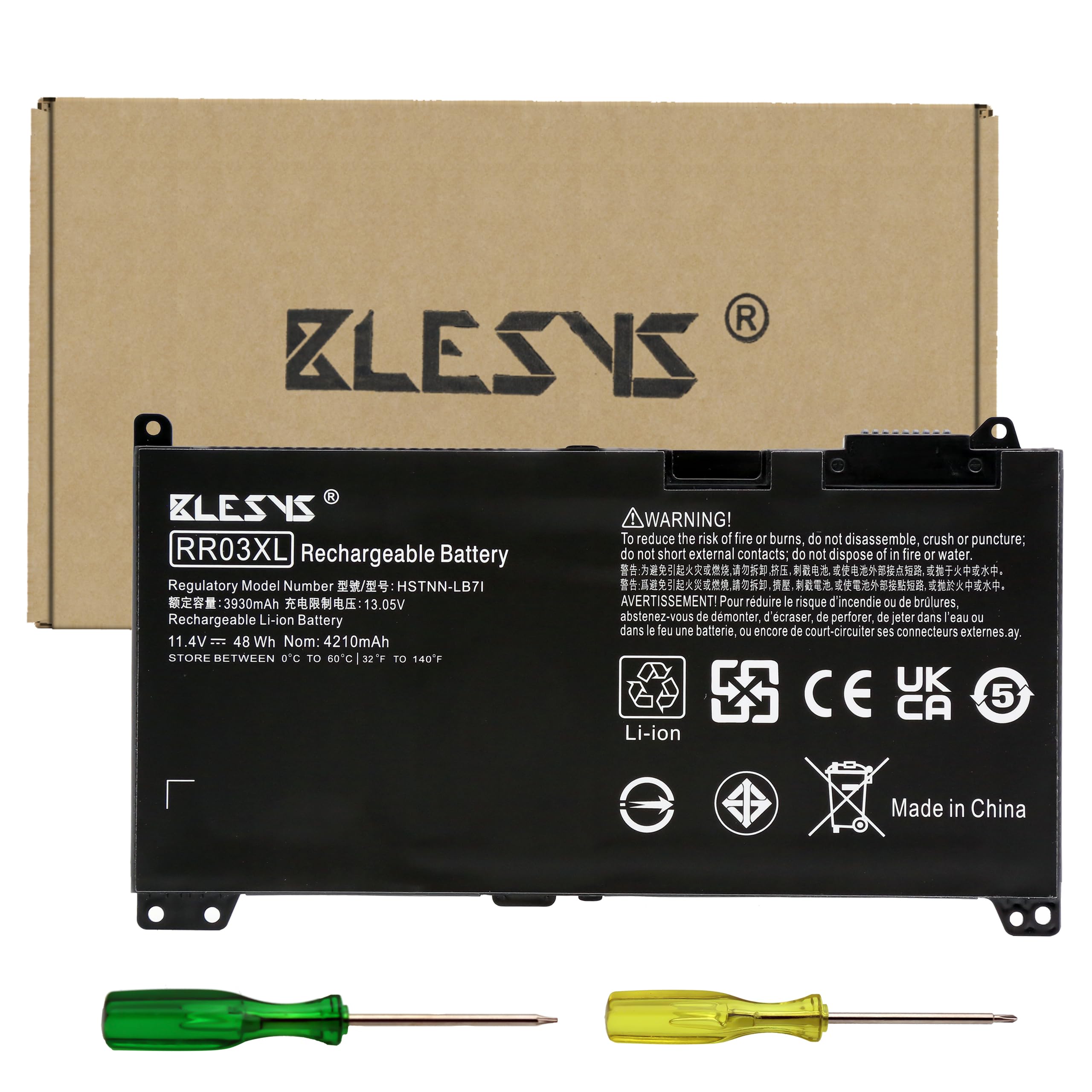 BLESYS RR03XL Laptop Battery for HP Probook 440 G4 440 G5 450 G4 450 G5 470 G4 470 G5 430 G4 430 G5 455 G4 455 G5 Mobile Thin Client MT20 MT21 serie 11.4V 3930mAh 48Wh