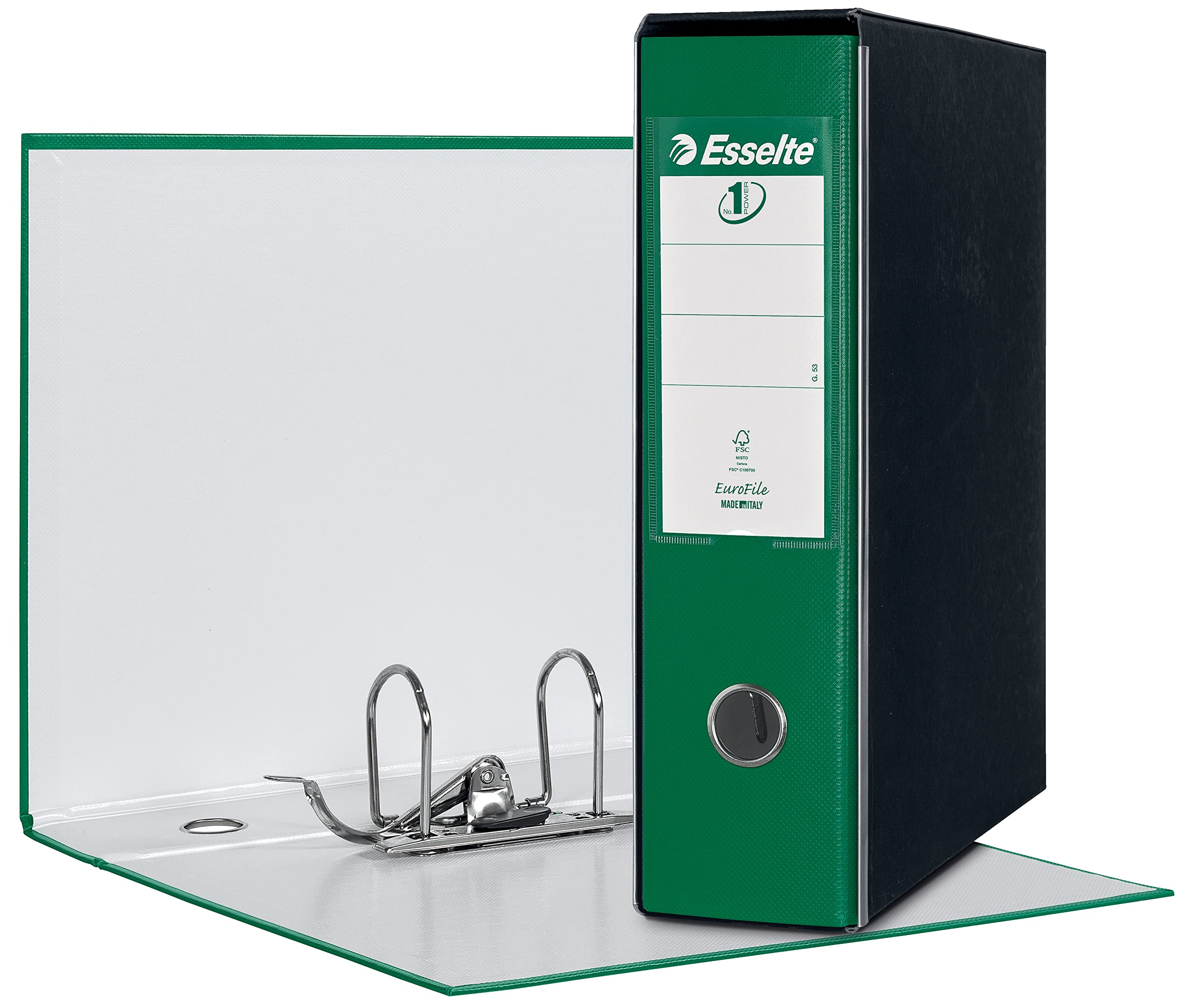 Esselte Eurofile Binder with Lever Mechanism and case Dorso 8 cm Green