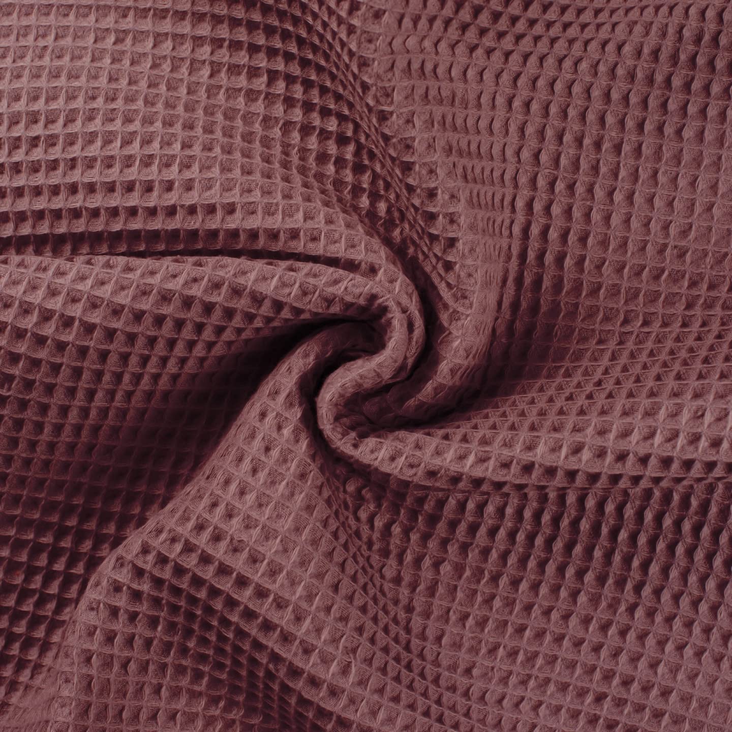 100% Cotton Waffle Honeycomb Pique Fabric Material Mauve, 1Mtr 140cm x 100cm