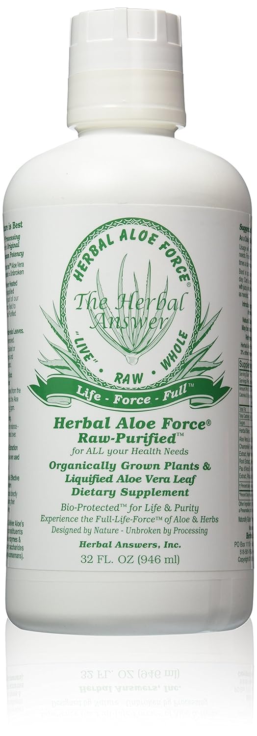 Herbal Answers Herbal Aloe Force Aloe Vera and Herbal Dietary Supplement, 32 fl oz : Body Scrubs : Beauty