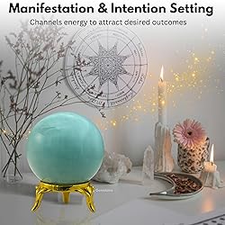 Amazing Gemstone Amazonite Crystal Ball with Stand