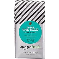 AmazonFresh Go For The Bold Ground Coffee, Dark Roast, 12 Ounce