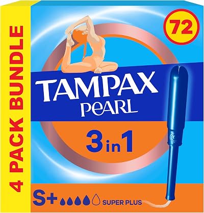 Tampax Pearl Super Plus Tampons with Applicator 18 Pack Free from Fragrances
