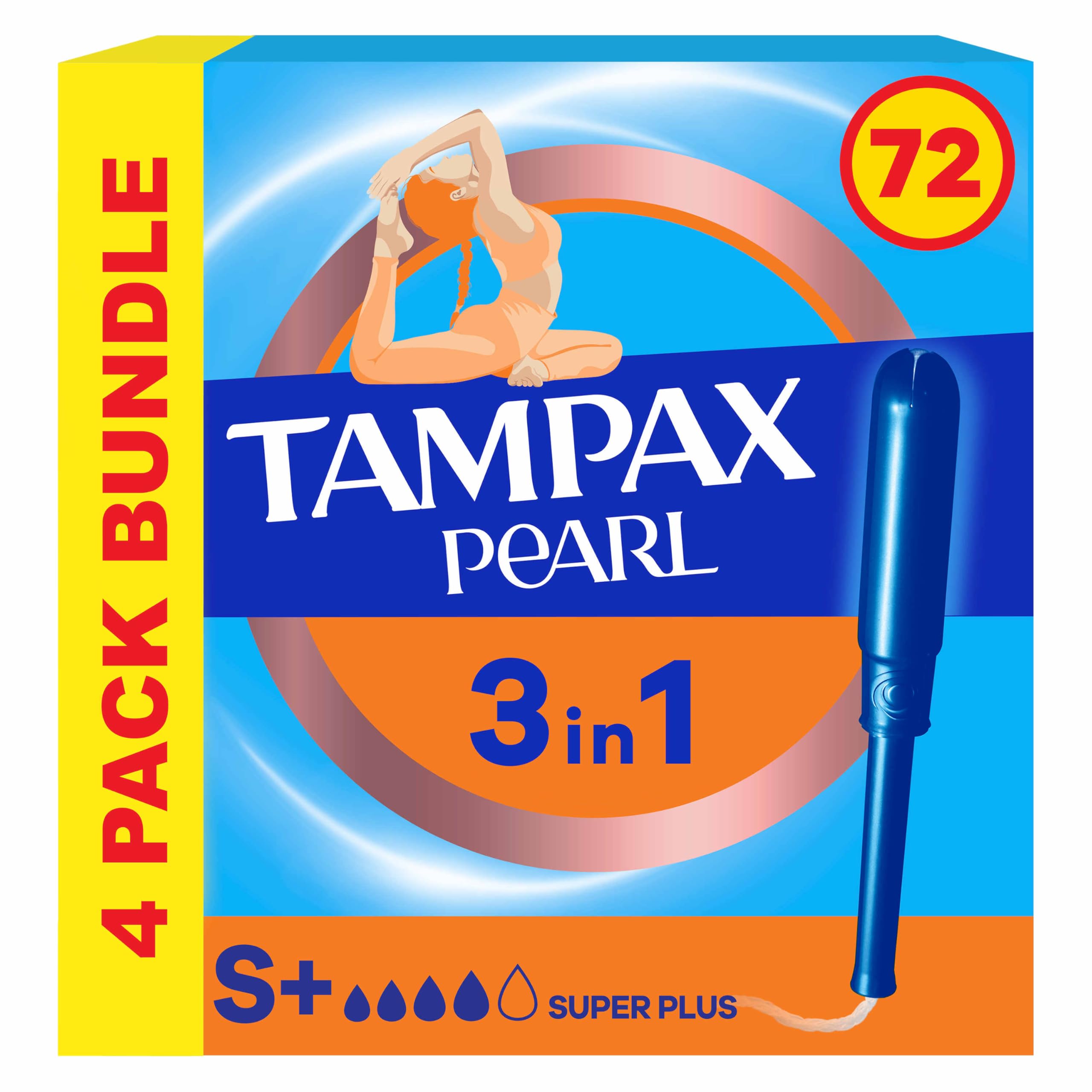 TAMPAX Pearl Super Plus APPLICATOR Tampon Single 18PK