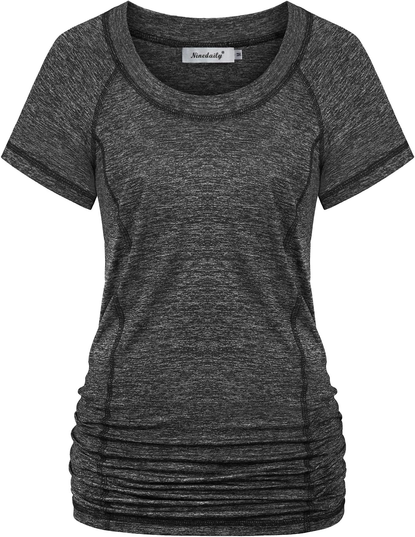 NinedailyWomens Workout Top Running Yoga Shirt Summer Short Sleeve Casual Tunic