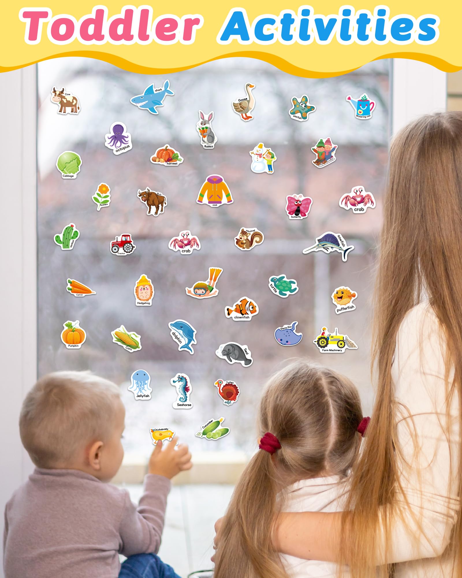 Benresive Reusable Sticker Book for Toddlers 2-4 Years, 3 Sets Travel Stickers for Kids, Waterproof Sticker Books for Toddlers 1-3, Crafts Activities for Todddlers 1-3 2-4 3-5