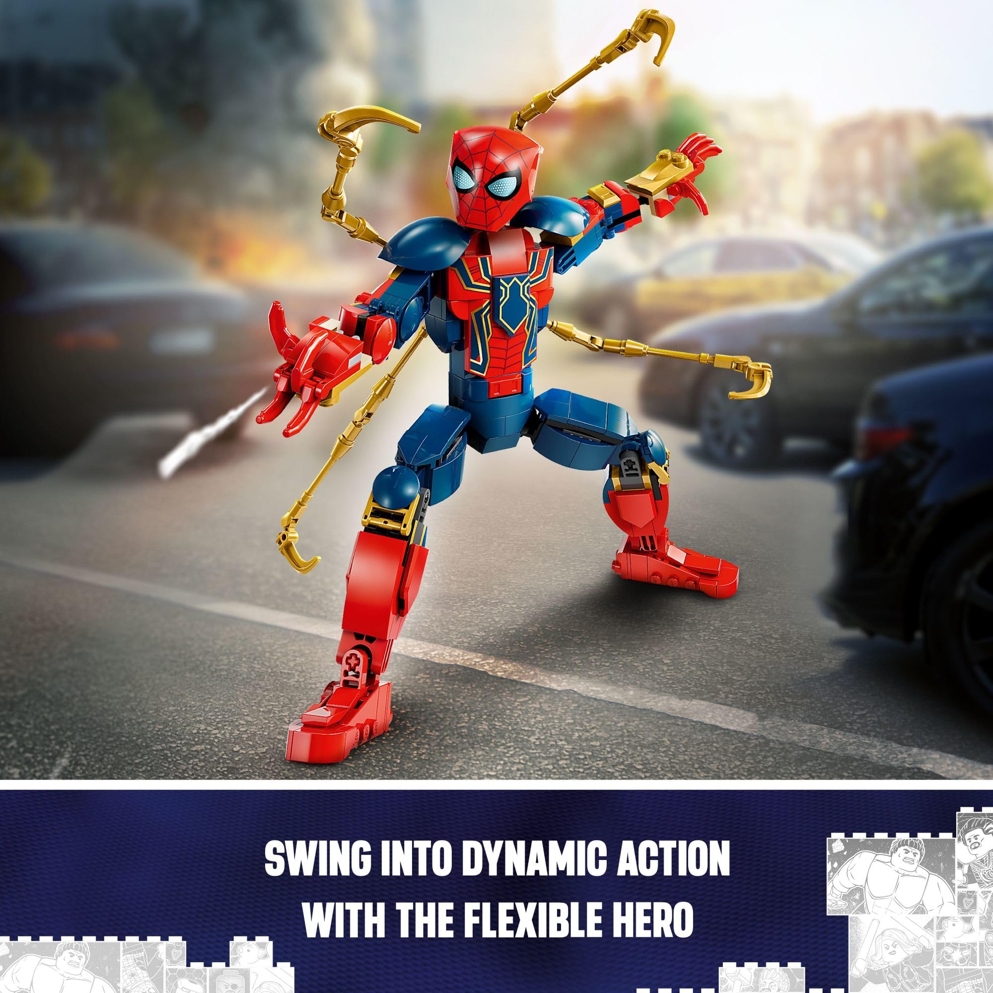 LEGO Marvel Iron Spider-Man Construction Figure Building Toy - Kids Pretend Play Posable Action Figures for Boys & Girls, Ages 8+ - Gift for Birthdays - 76298