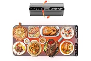 MQUPIN Warming Mat for Food Extra Large, 31.6"x15" Food Warming Mat 7 Temp Settings 1-8 H Timer and Child Safety Lock, Full Surface Heating Food Warmers for Parties Buffet, Gatherings, Parties, Everyday Use