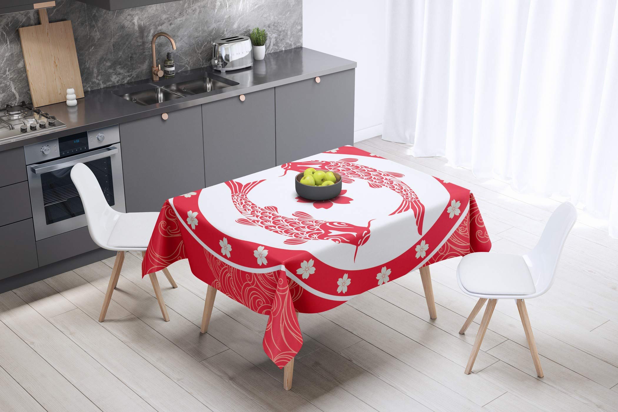Bonamaison Kitchen Decoration, Tablecloth, 140cm x 140cm - Designed and Manufactured in Turkey