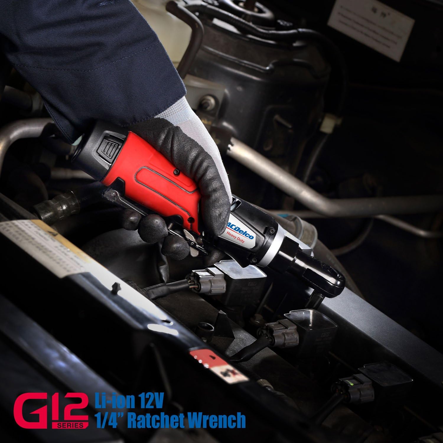 ACDelco ARW1207P G12 Series 12V Cordless Li-ion 1/4” 30 ft-lbs. Torque Ratchet Wrench Tool Kit: Home Improvement
