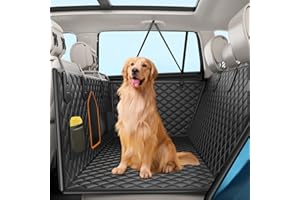 GEARGO XXL Truck Back Seat Extender for Dogs, Dog Car Seat Cover with Hard Bottom Support 400LB, Waterproof Car Seat Protector with Mesh Window and Storage Pocket, Car Hammock for Full-Size Trucks, SUV