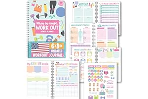 HADLEY DESIGNS Workout Journal for Women - Health and Fitness Journal, Undated Workout Log Book for Women, Health and Fitness Planner 2026, Exercise Planner Weight Loss Tracker, Exercise Log Book