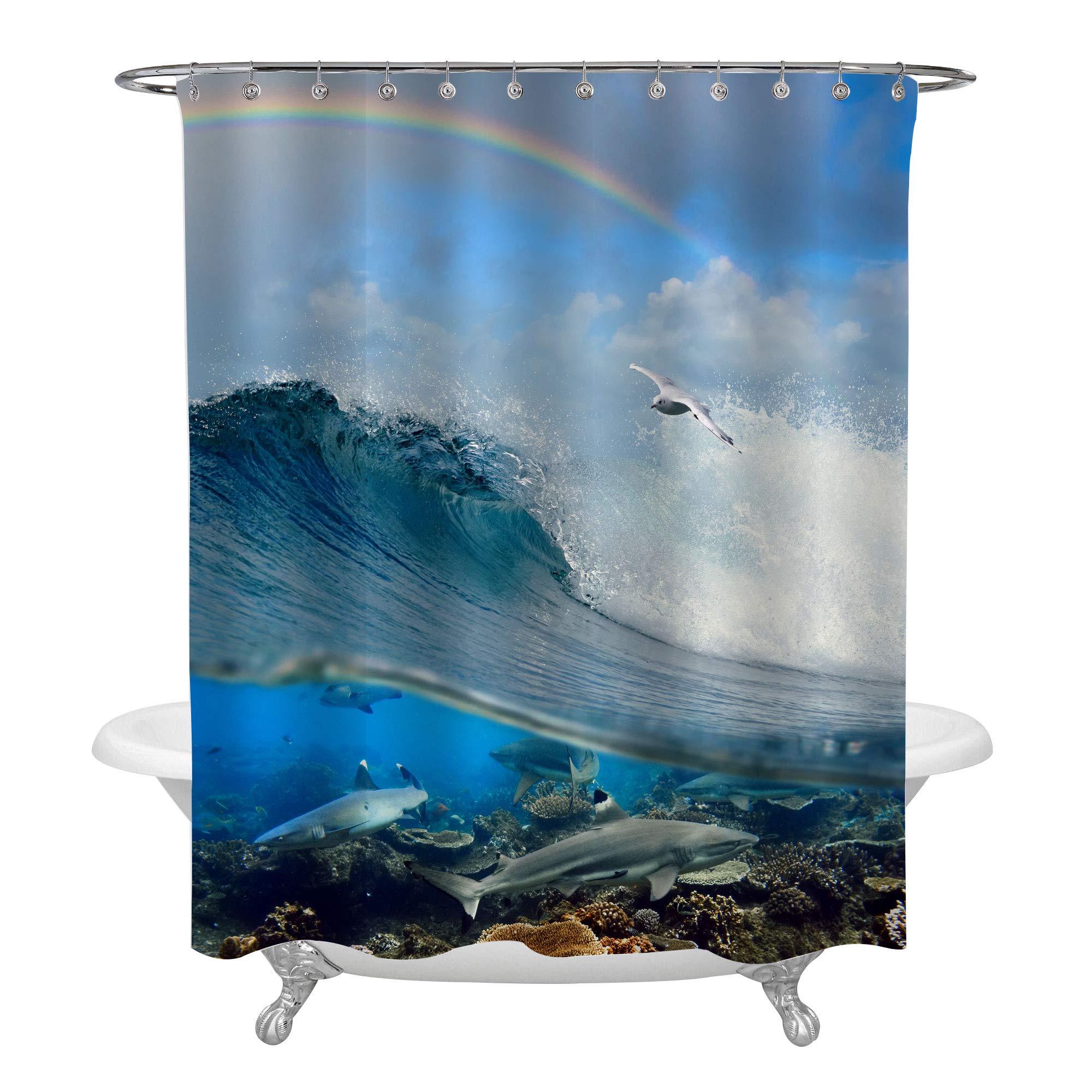 Bath Shower Curtains Nautical Fabric Shower Curtain Beach Ocean