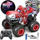 Tcvents Remote Control Monster Truck, 2.4Ghz Spider Rc Monster Truck Toys Rchargeable Kids Cars Vehicle with Musics, Lighting Effect, 360°Stunts Rc Spider Toys Birthday Gifts for Boys 3 4 5+