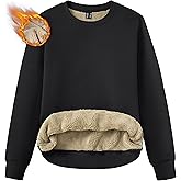 TACVASEN Women's Crewneck Sweatshirt Fleece Lined Sherpa Pullover Winter Shirt Warm Sweaters Long Sleeve Tops