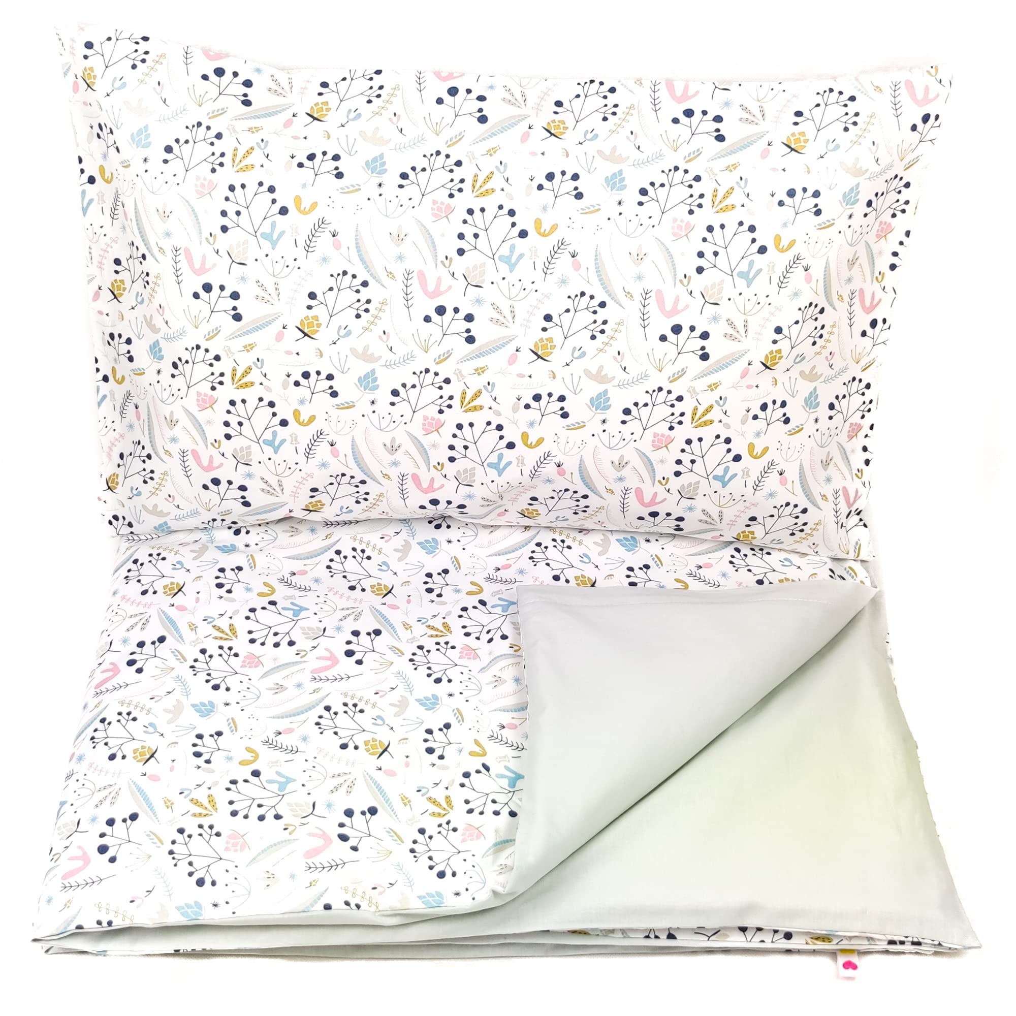 Baby's Comfort Bedding Set Duvet Cover (90 x 120 cm) + Pillowcase (40 x 60 cm), Viburnum + Gray