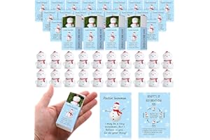 Cinnvoice 50 Sets Snowman Christmas Gifts Bulk Christmas Mini Box Breathing Gifts Inspirational Tiny Pocket Animal Gift for Xmas Teacher Employee Coworker Supplies