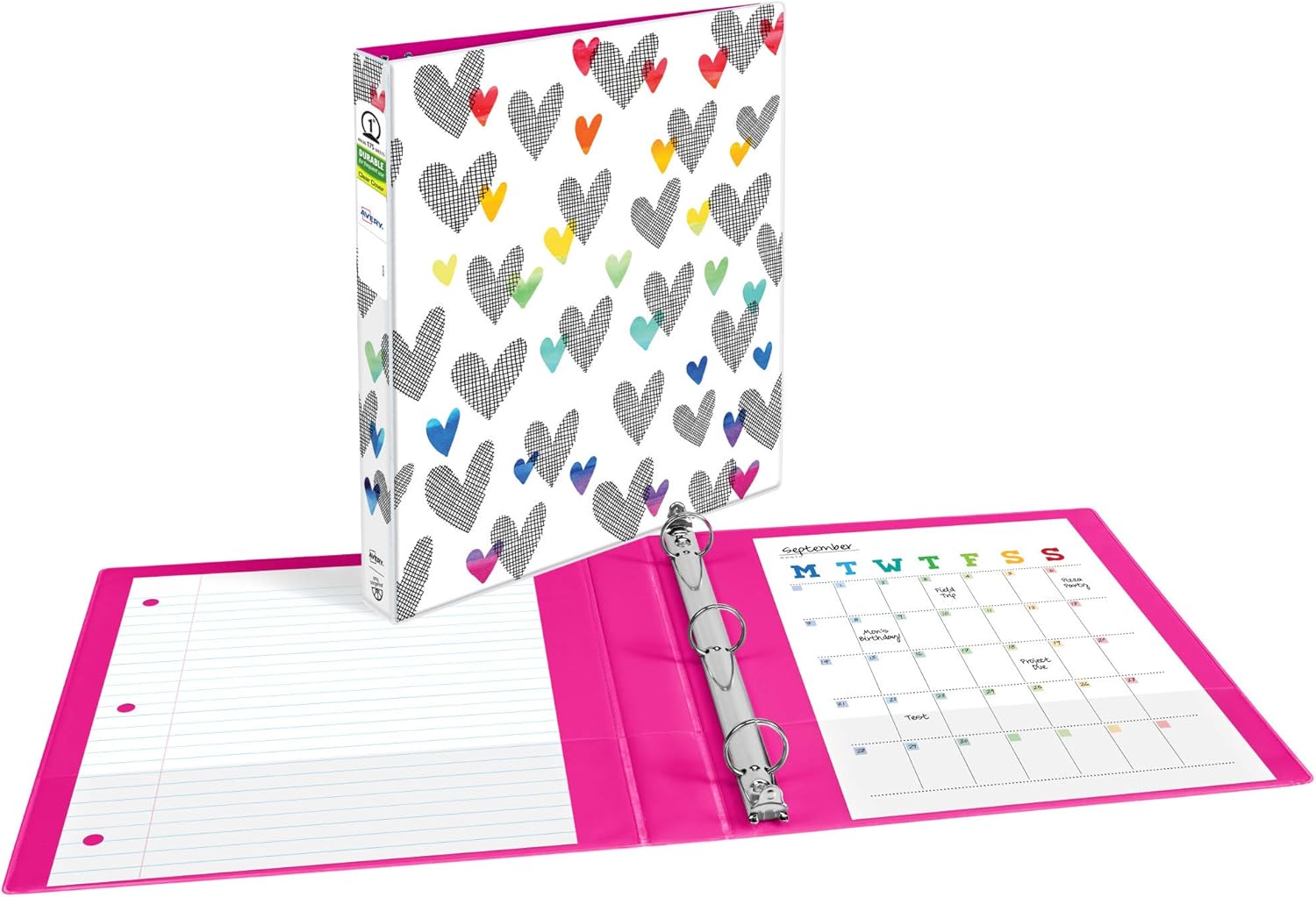 Avery + Amy Tangerine Designer Collection Binder, 1" Round Rings, 175-Sheet Capacity, Assorted Designs, 6 Binders (26880) : Office Products