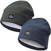 MaxNova 2 Pack Baby Beanie Fleece Lined Knit Toddler Hat for Girls Boys 0-8 Years