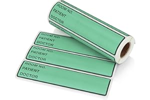 Carstens Patient I.D. Adhesive Medical Chart Labels for 1.5” – 4” Ring Binder Spines – Pre-Printed Sticker Labels (Room No. / Patient/Doctor), 5 3/8” x 1 3/8”, Aqua, Roll of 200