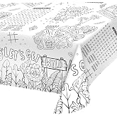Gatherfun 2 Pack Safari Jungle Theme Kids Coloring Paper Tablecloth, Interactive Activity Table Cover for Boys Birthday Party, School Event Decorations - 2 Pack 54 x 88 inches