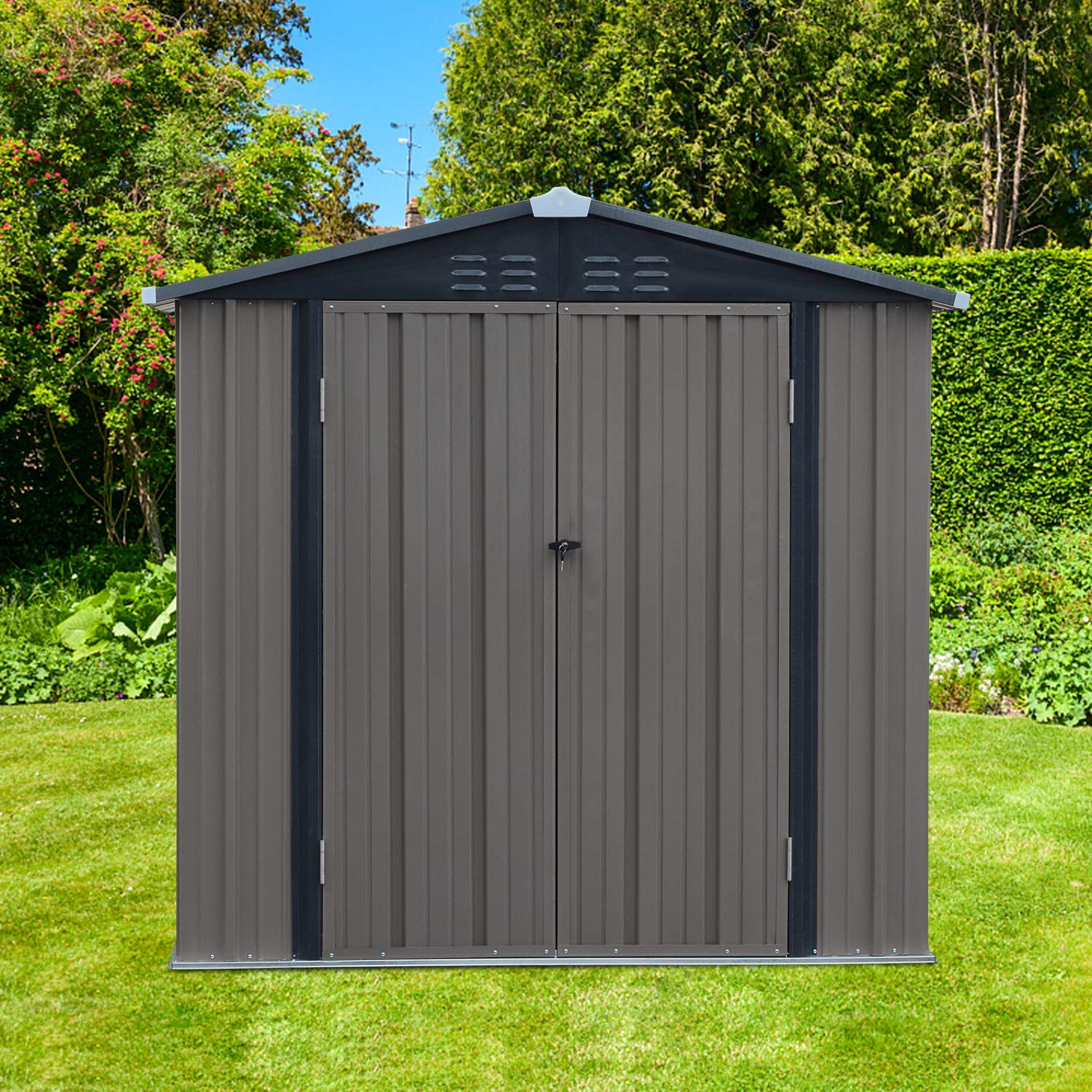 Buy Garden Storage Buildings Sheds 6x4 FT Outdoor Metal Utility Tool