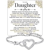 Mapileng To My Daughter Heart Infinity Bracelet – Meaningful Jewelry Gift with Love Message Card – Perfect Birthday, Graduation, Christmas, Valentine’s Day or Special Occasion Present from Mom or Dad