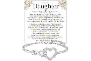 Mapileng To My Daughter Heart Infinity Bracelet – Meaningful Jewelry Gift with Love Message Card – Perfect Birthday, Graduation, Christmas, Valentine’s Day or Special Occasion Present from Mom or Dad
