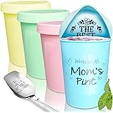 KOYAIRE Pint Ice Cream Containers for Homemade Ice Cream (16oz. Each / 4 Pack), Airtight, Reusable Freezer Storage Containers with Lids - Set of 4